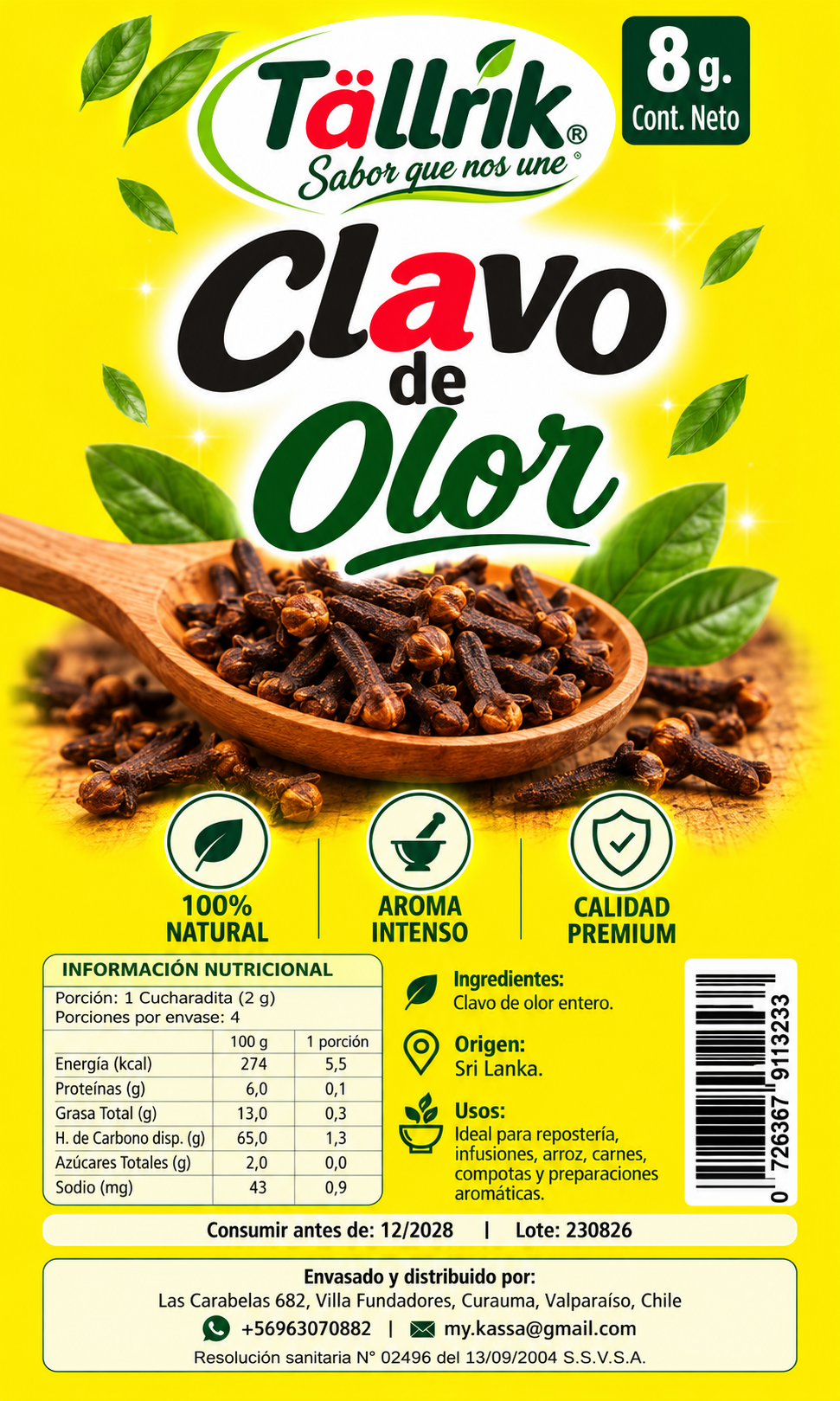 Etiqueta de Clavo de olor Tallrik